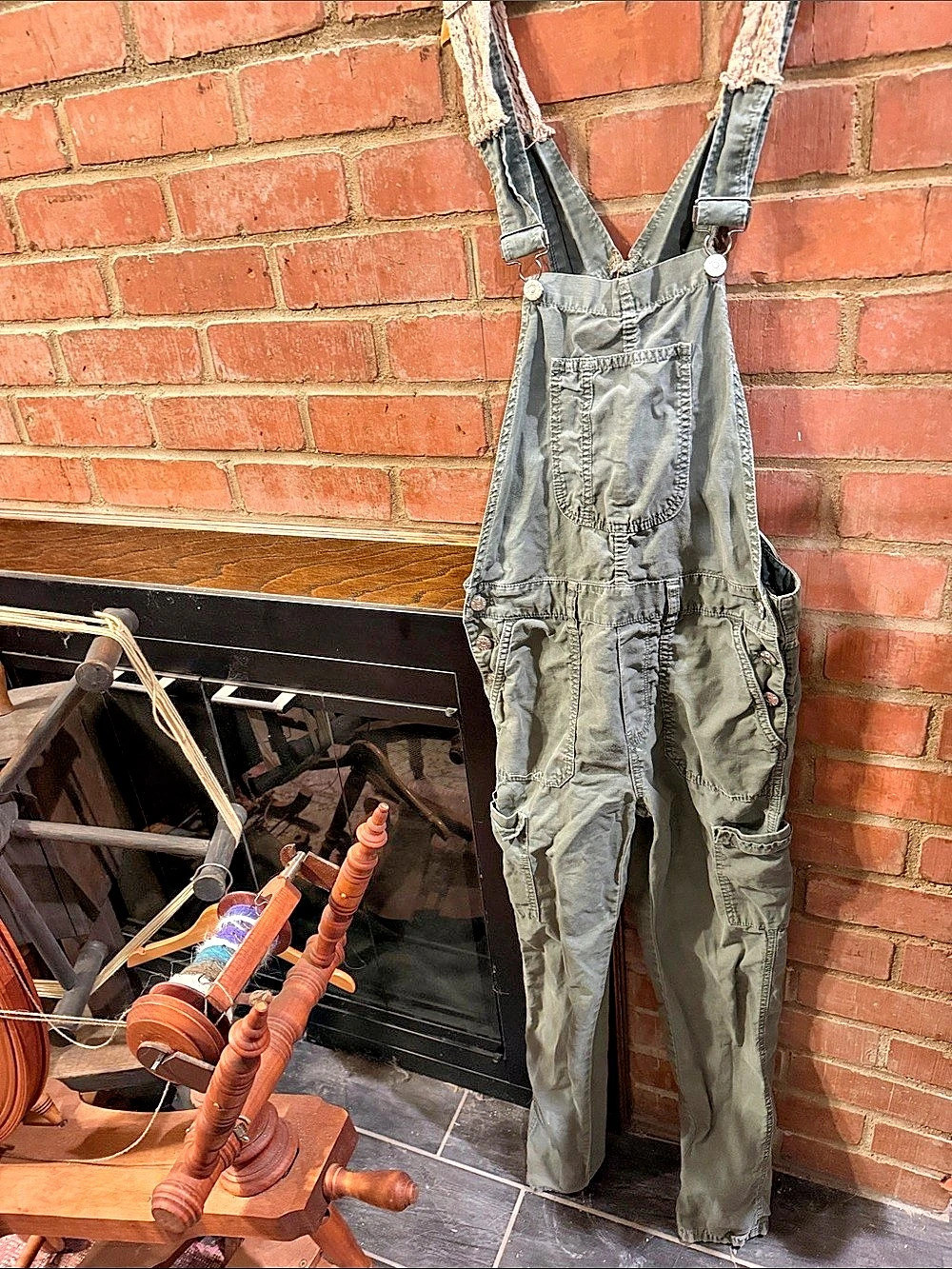 Madewell Cargo Overalls in Green